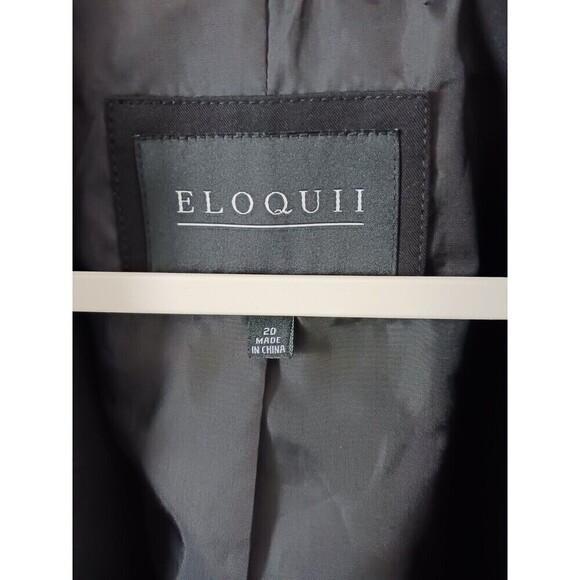 Eloquii Womens Blazer Jacket Career Basic Open Front Button Lined Black Size 20 - Picture 3 of 7